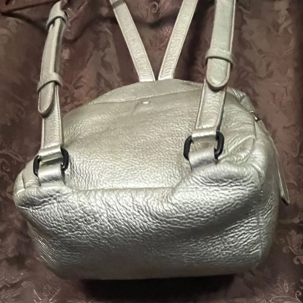 Kara Backpack  Rich Warm Silver Tone   Minimalist Utilitarian Vibe